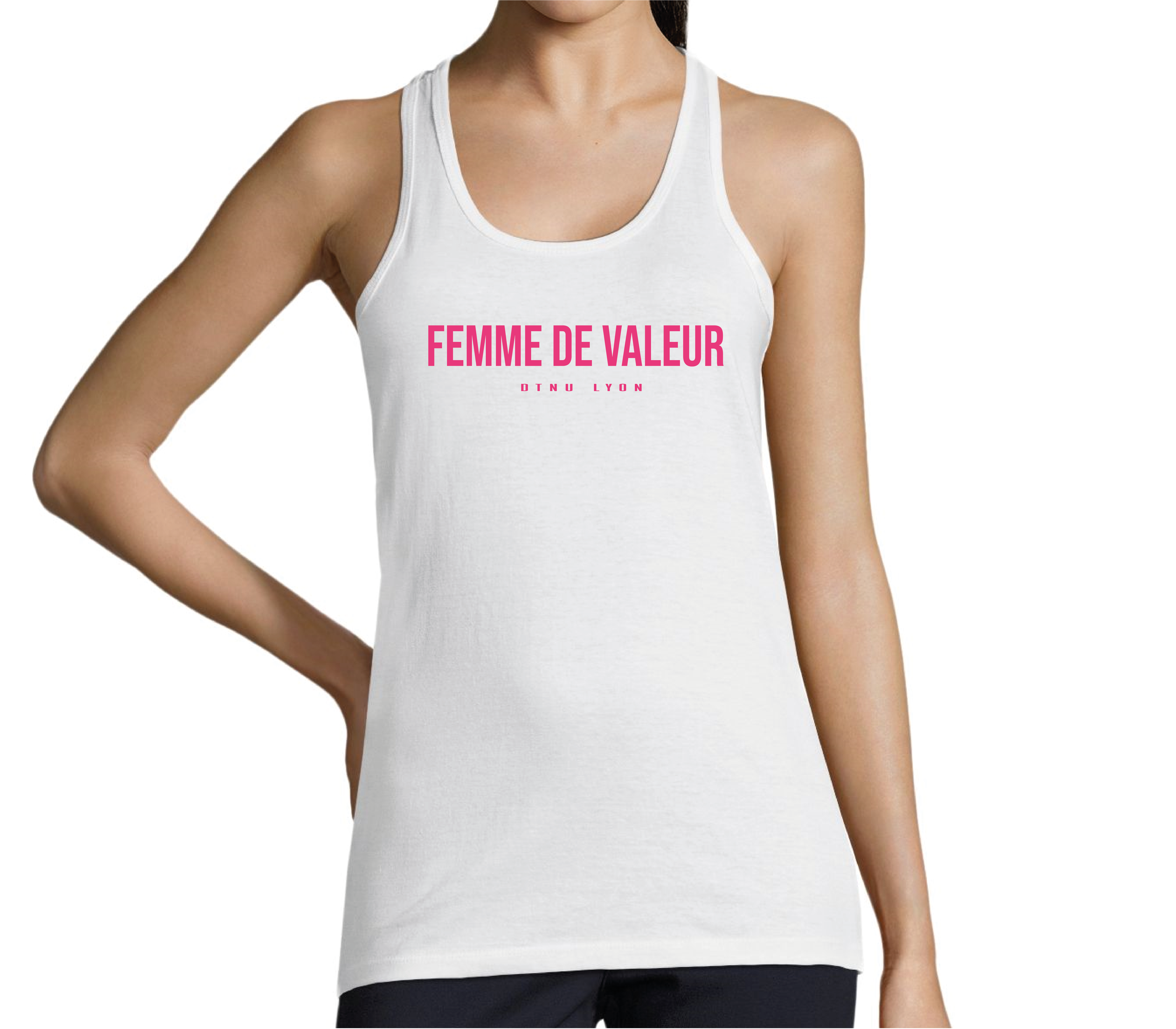 DEBARDEUR BLANC FEMME DE VALEUR ROSE