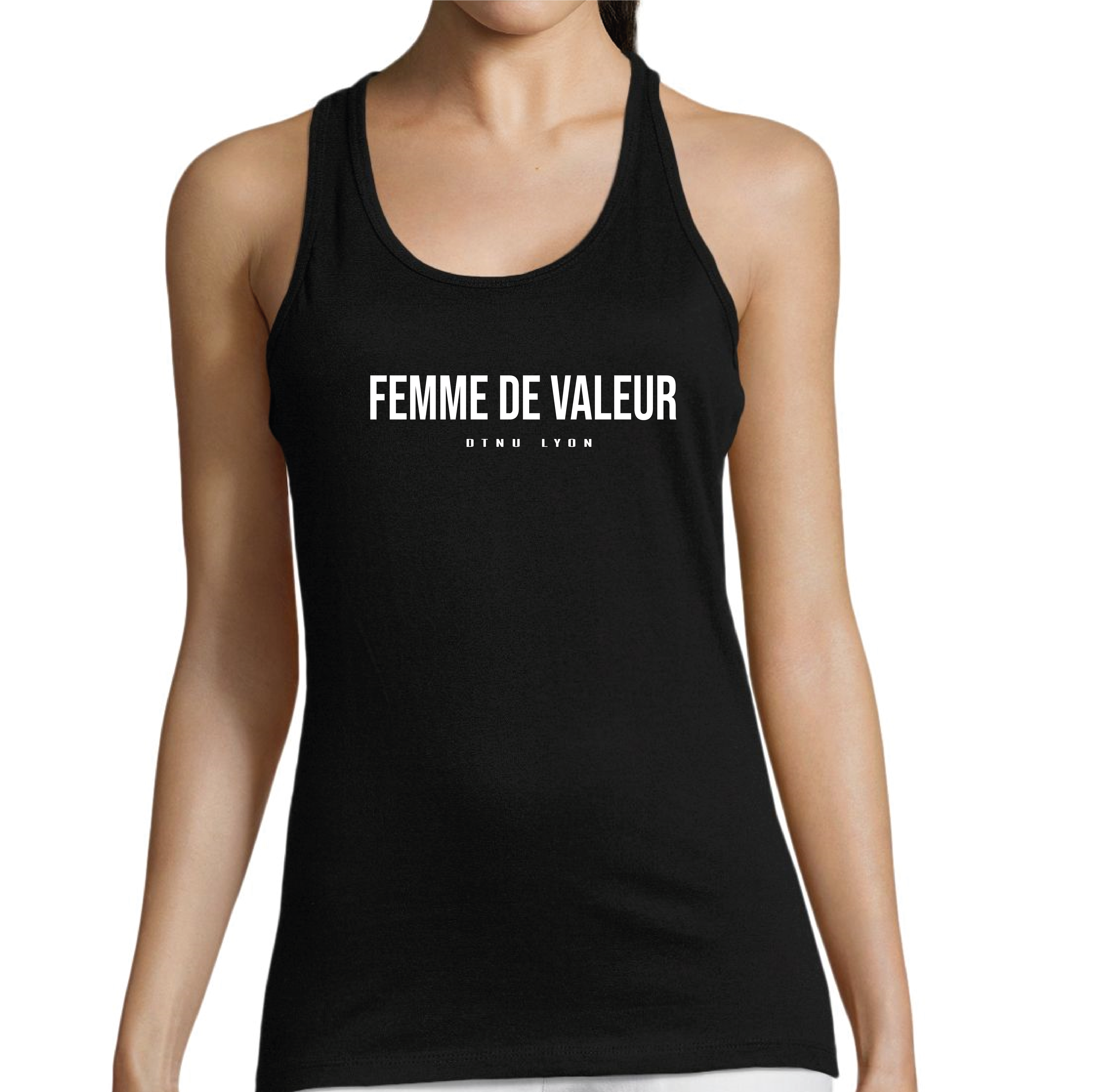DEBARDEUR NOIR FEMME DE VALEUR BLANC