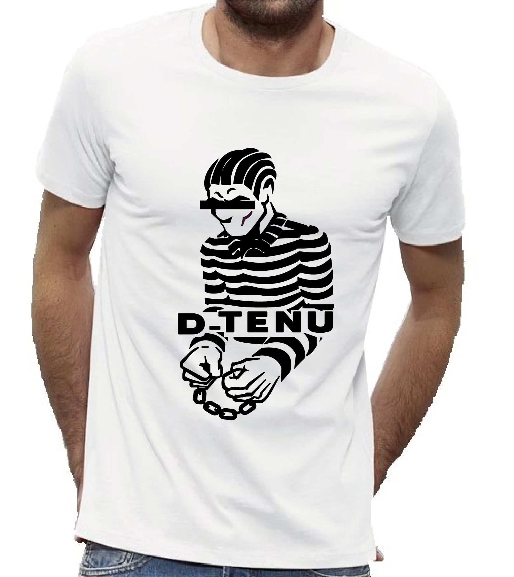 T-SHIRT BLANC HOMME CLASSIC NOIR