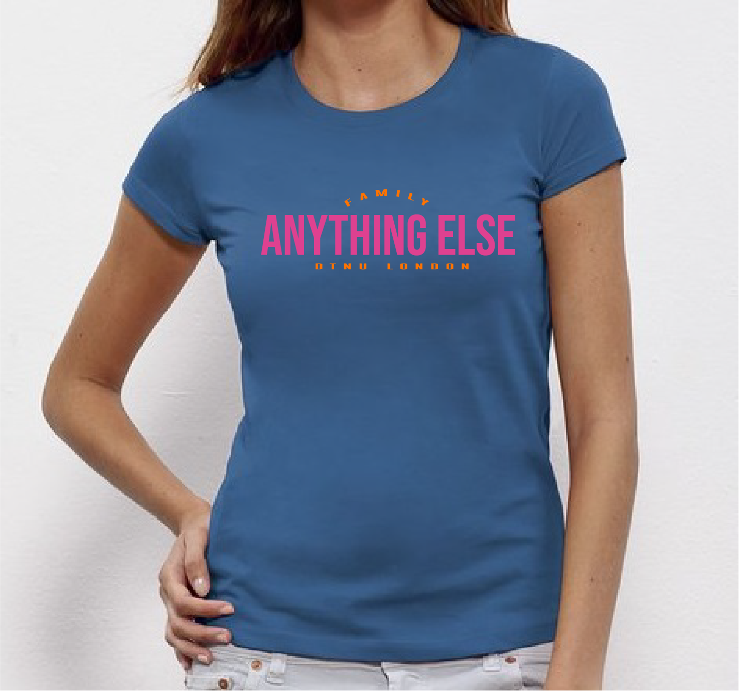 T-SHIRT BLEU ANYTHING ELSE ROSE ORANGE