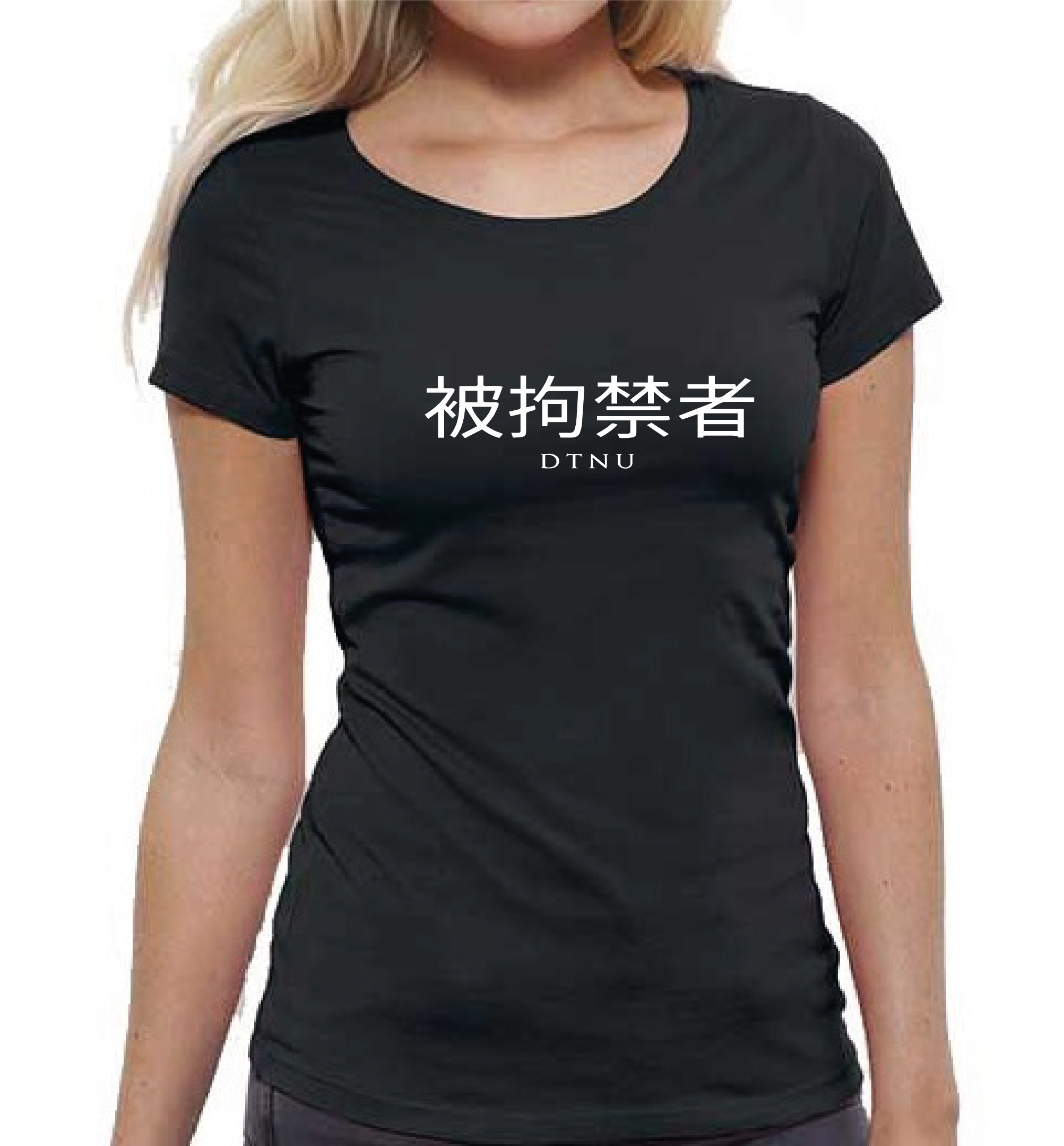 T-SHIRT NOIR ASIAT BLANC