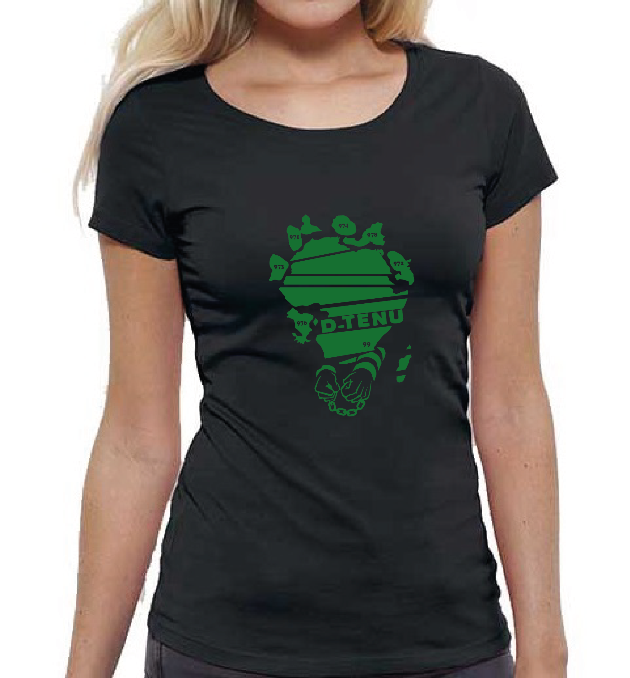 T-SHIRT NOIR DIASPORA VERT
