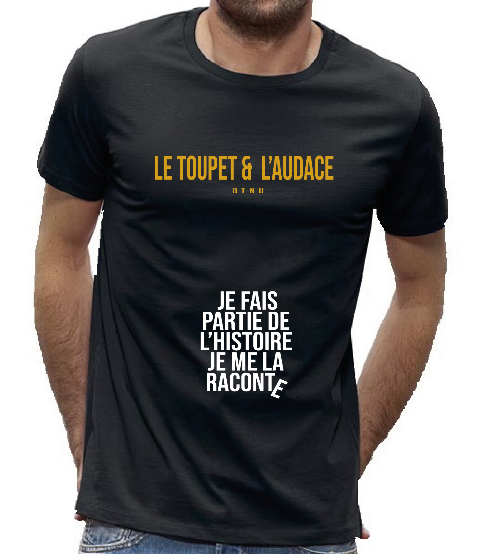 T-SHIRT NOIR HOMME TOUPET AUDACE