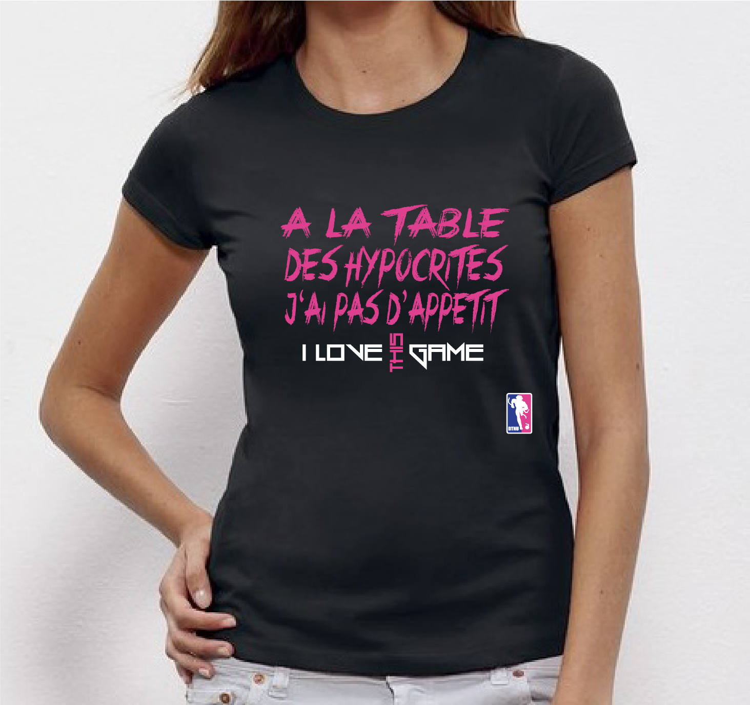 T-SHIRT NOIR HYPOCRITE ROSE