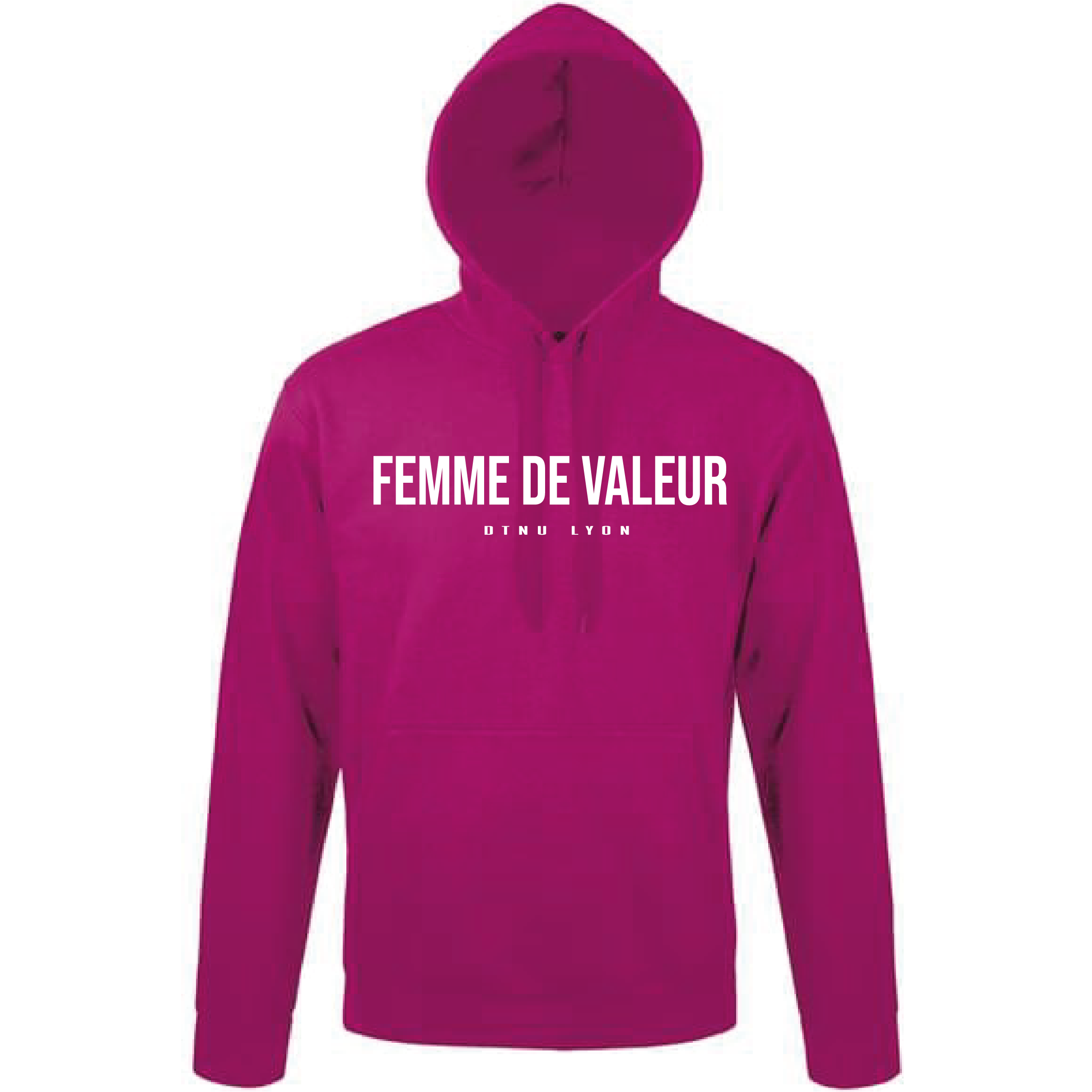SWEAT FEMME DE VALEUR FUCHSIA LOGO BLANC - Dtenu Store SWEAT FEMME DE VALEUR FUCHSIA LOGO BLANC - Dtenu Store