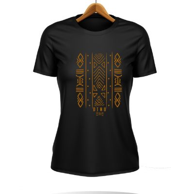T-SHIRT NOIR FEMME BEAU GOLAN LOGO OR - Dtenu Store
