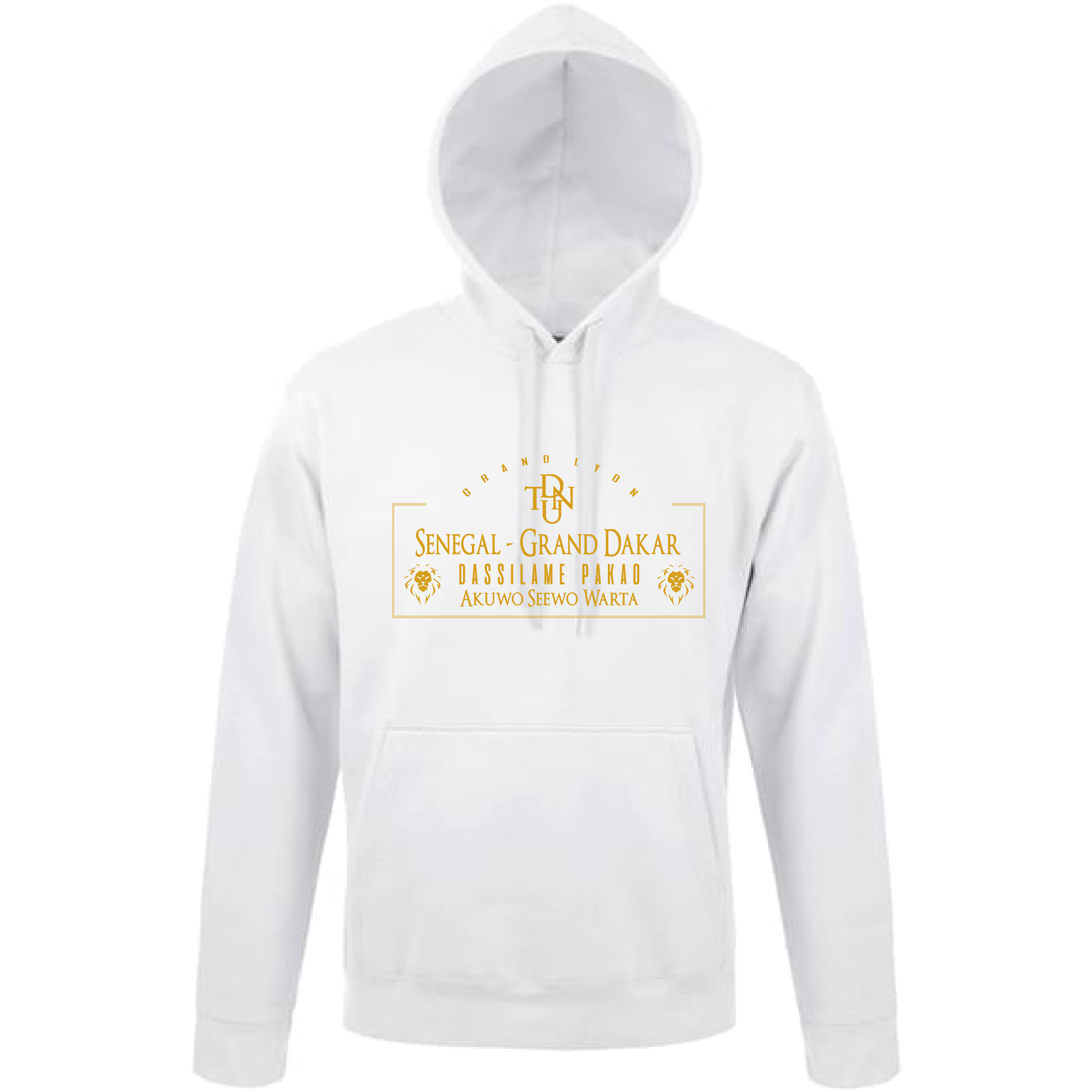 SWEAT BLANC SENEGAL GRAND DAKAR LOGO OR - Dtenu Store SWEAT BLANC SENEGAL GRAND DAKAR LOGO OR - Dtenu Store