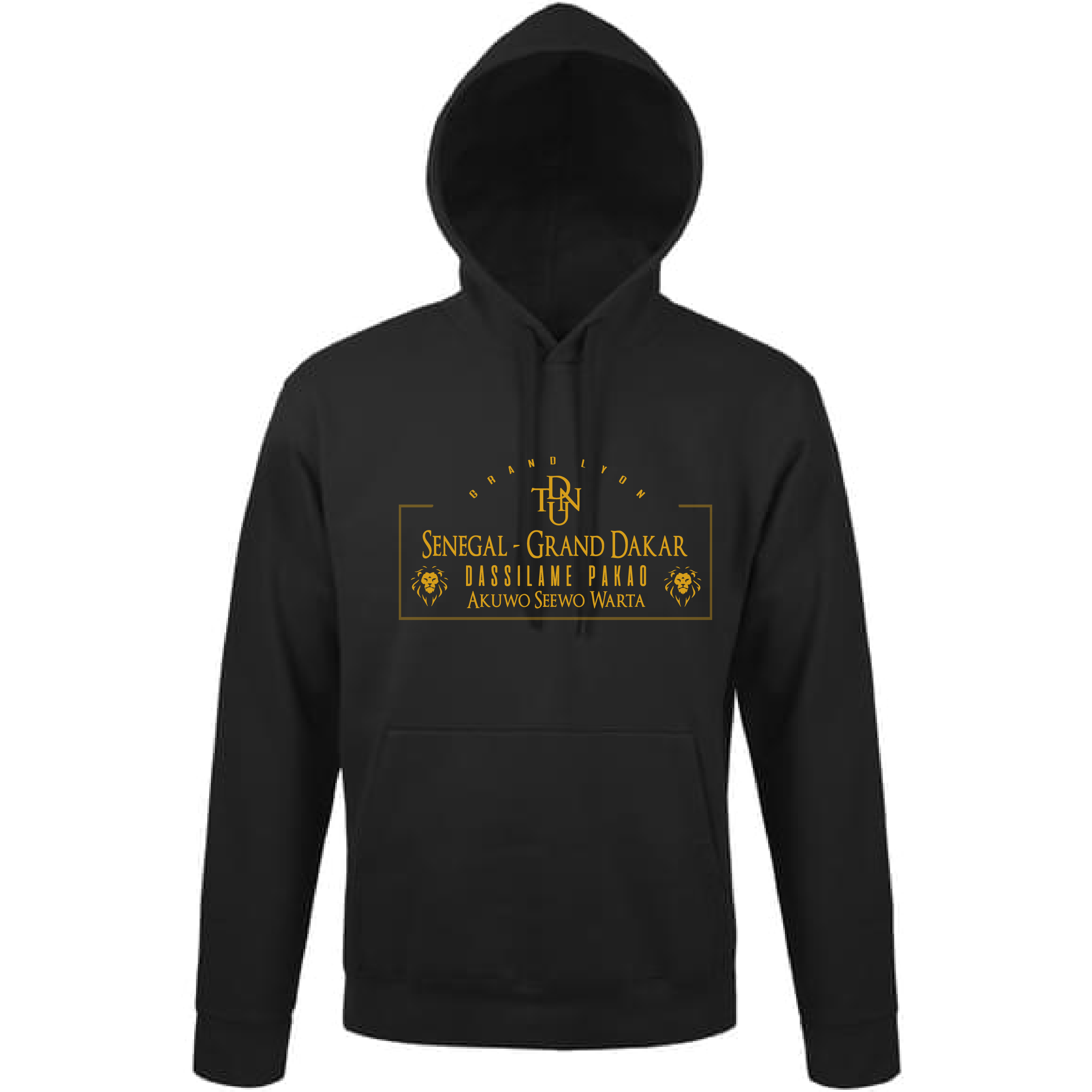 SWEAT NOIR SENEGAL GRAND DAKAR LOGO OR - Dtenu Store SWEAT NOIR SENEGAL GRAND DAKAR LOGO OR - Dtenu Store