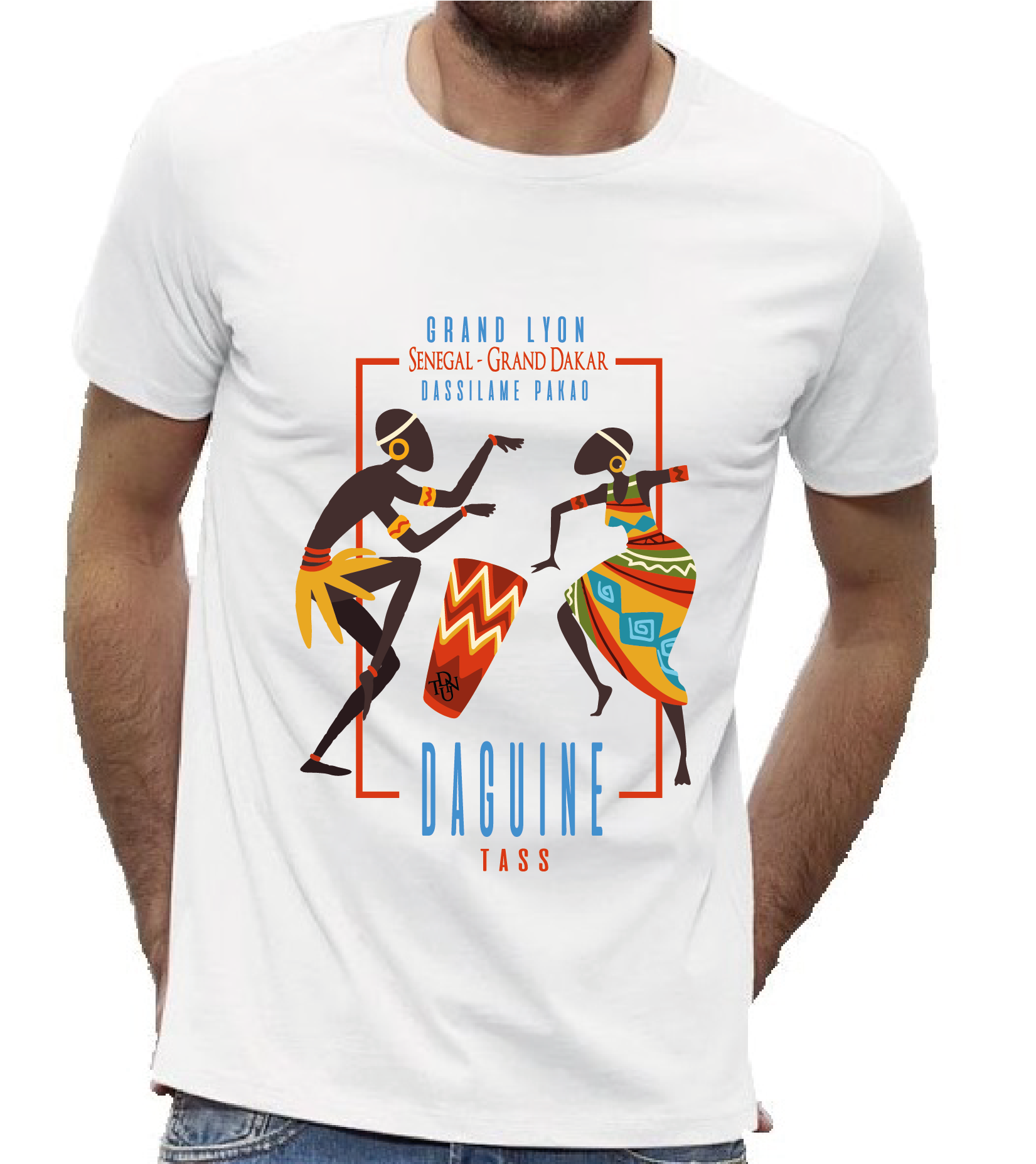 T-SHIRT BLANC HOMME DAGUINE TASS - Dtenu Store T-SHIRT BLANC HOMME DAGUINE TASS - Dtenu Store