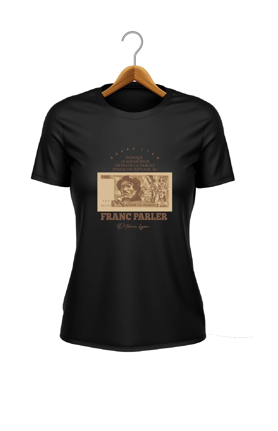 T-SHIRT NOIR FEMME FRANC PARLER